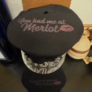 **NEW!!**Hot Off The PRESS ◇ Chic Black Wine Bottle Cover with Merlot Quote
